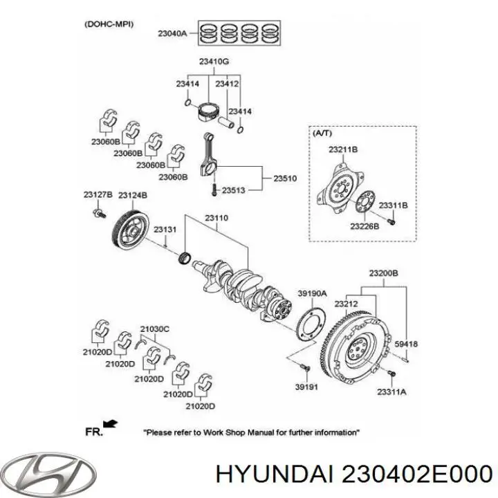 230402E000 Hyundai/Kia кільця поршневі комплект на мотор, std.