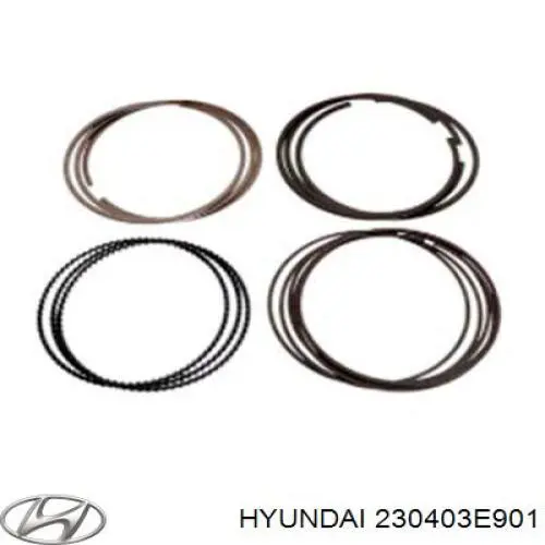 Кільця поршневі комплект на мотор, 1-й ремонт (+0,25) Hyundai/Kia 230403E901 ціна, від 77.31 USD