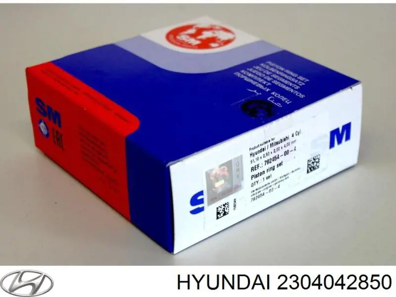 Кільця поршневі комплект на мотор, STD. Hyundai H200 (Хендай Н200)