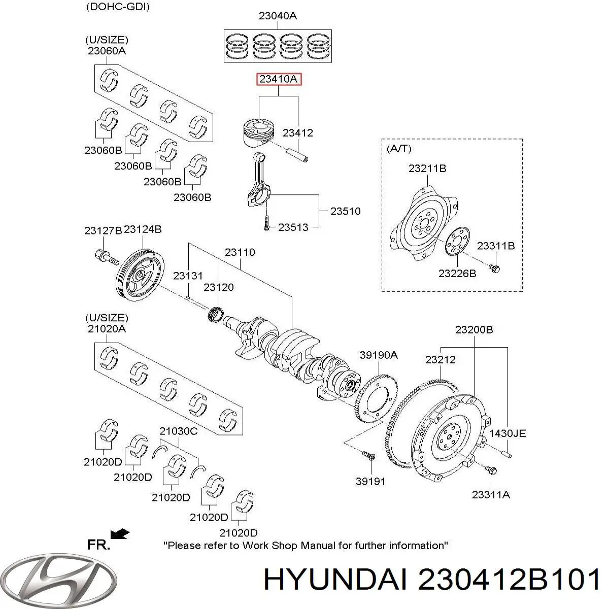 Поршень без кілець Hyundai/Kia 230412B101 ціна, від 15.19 USD