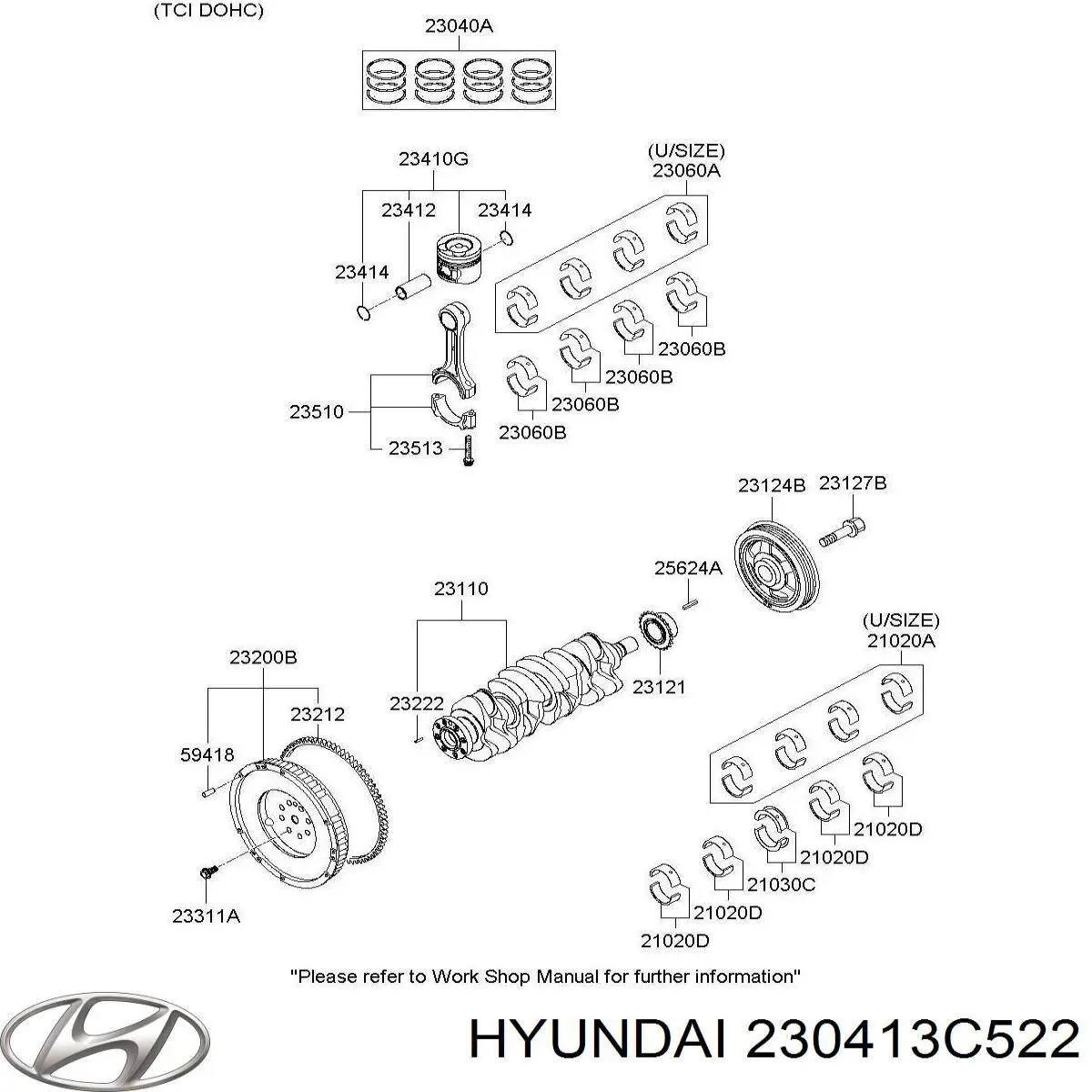  Hyundai/Kia 230413C502 ціна, від 55.37 USD