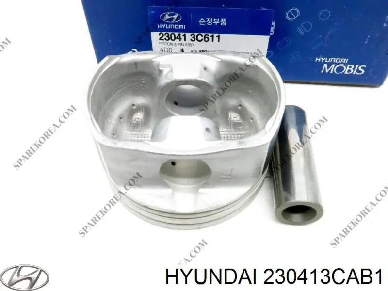 Купити 230413CAB1 Hyundai/Kia Поршень з пальцем без кілець, стандарт