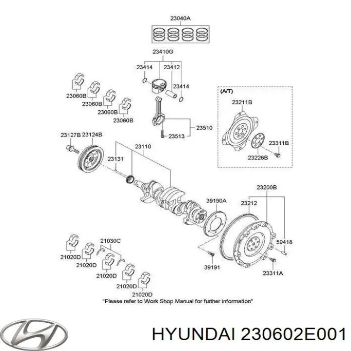 230602E001 Hyundai/Kia вкладиші колінвала, шатунні, комплект, стандарт (std)