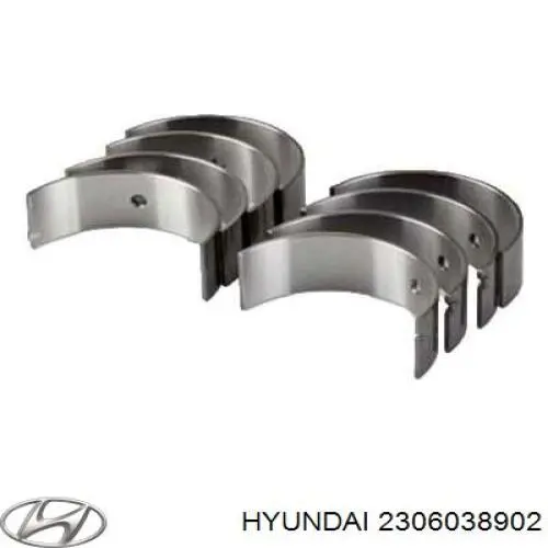 Купити 2306038900 Hyundai/Kia Вкладиші колінвала, шатунні, комплект, 1-й ремонт (+0,25)