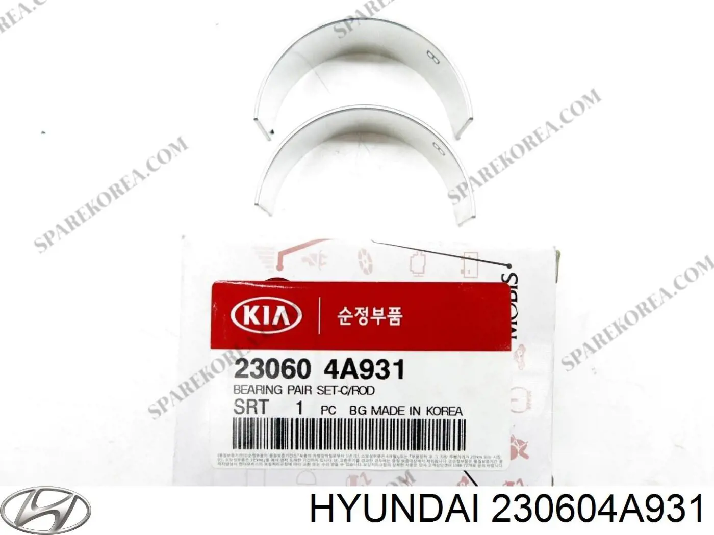  Вкладиші колінвалу, шатунні, комплект, 4-й ремонт (+1,00) Hyundai H-1 STAREX 