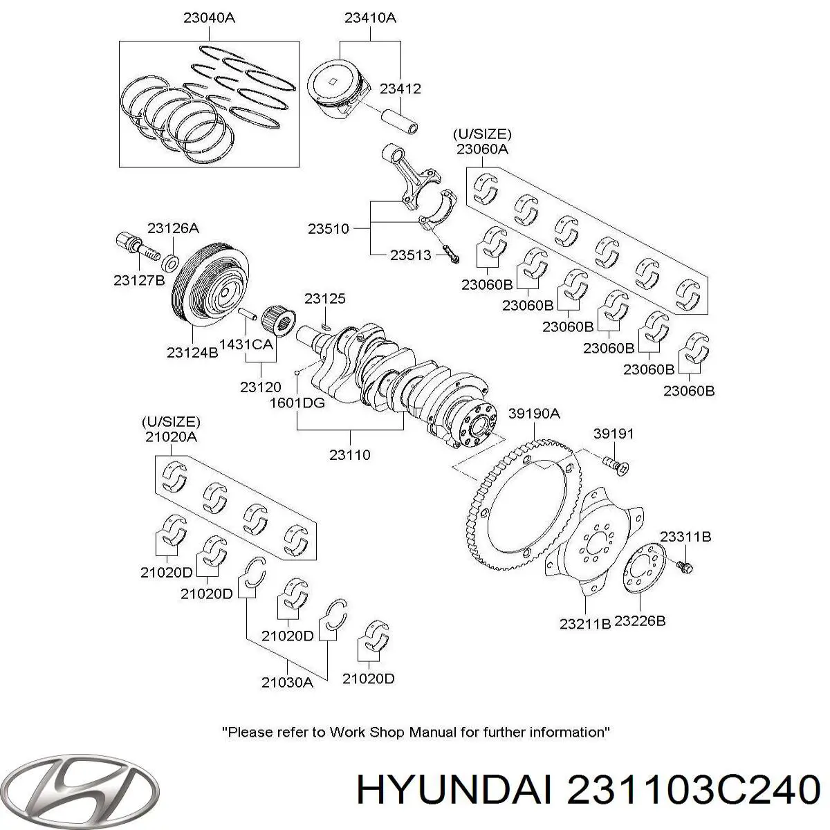231103C240 Hyundai/Kia колінвал двигуна