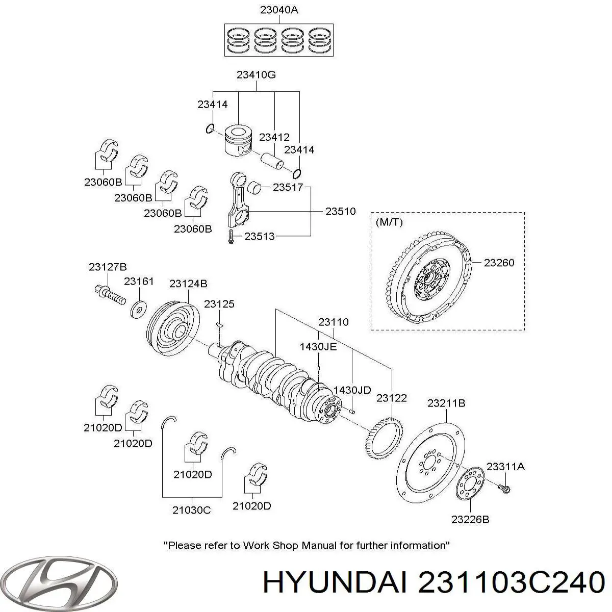 231103C240 Hyundai/Kia Колінвал двигуна