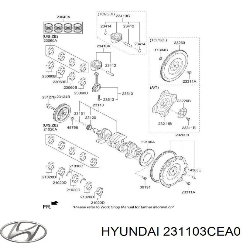 231103CEA0 Hyundai/Kia Колінвал двигуна