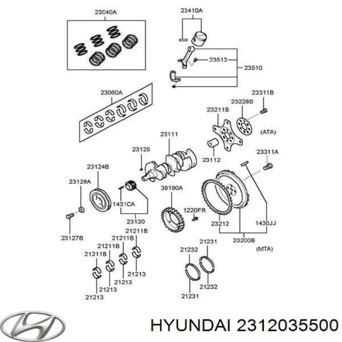 Купити 2312035500 Hyundai/Kia Зірка колінчастого вала