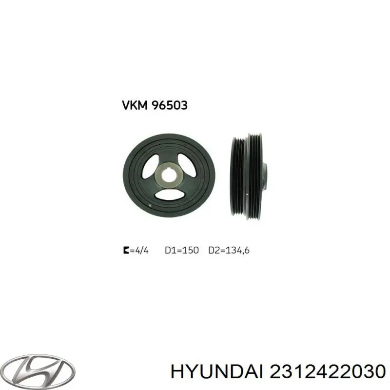 Шків колінвала 2312422030 Hyundai/Kia