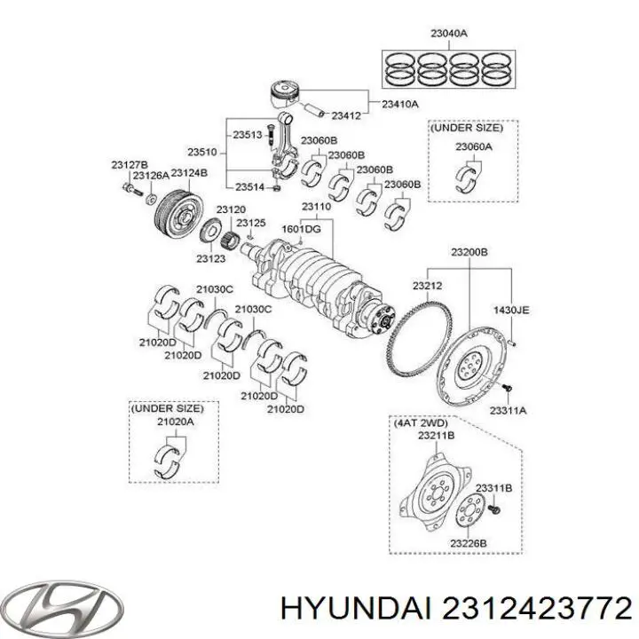 Шків колінвала (демпфер ) Hyundai/Kia 2312423772 ціна, від 41.47 USD