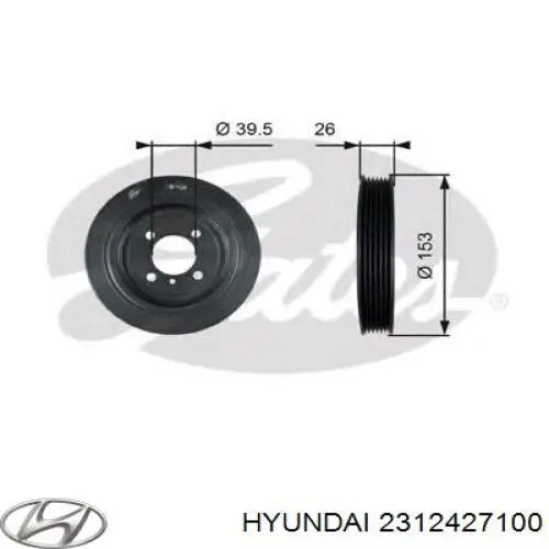 Шків колінвала (демпфер ) Hyundai/Kia 2312427100 ціна, від 12.67 USD