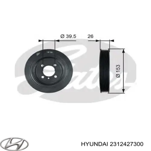 Купити 2312427300 Hyundai/Kia Шків колінчастого вала