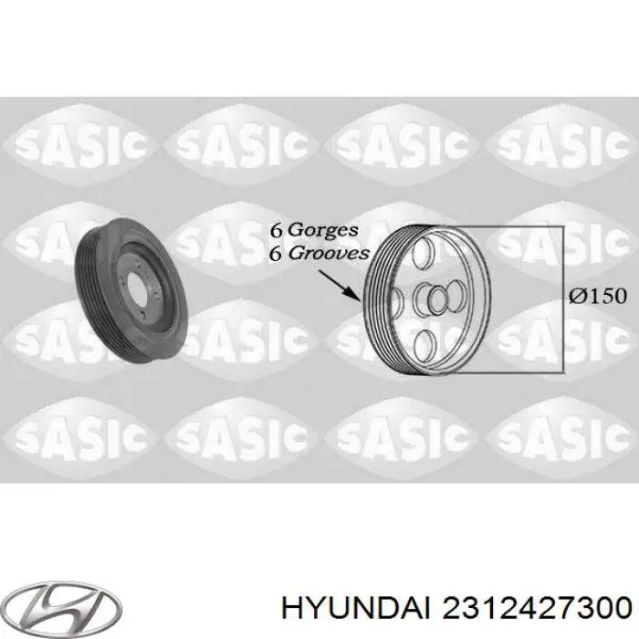 Шків колінвала (демпфер ) Hyundai/Kia 2312427300 ціна, від 48.49 USD