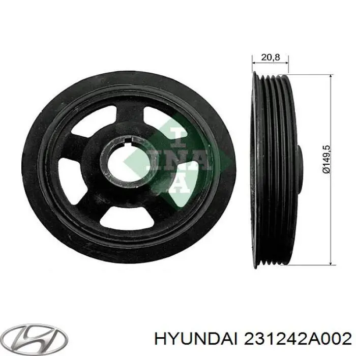 Шків колінвала (демпфер ) Hyundai/Kia 231242A002 ціна, від 53.52 USD