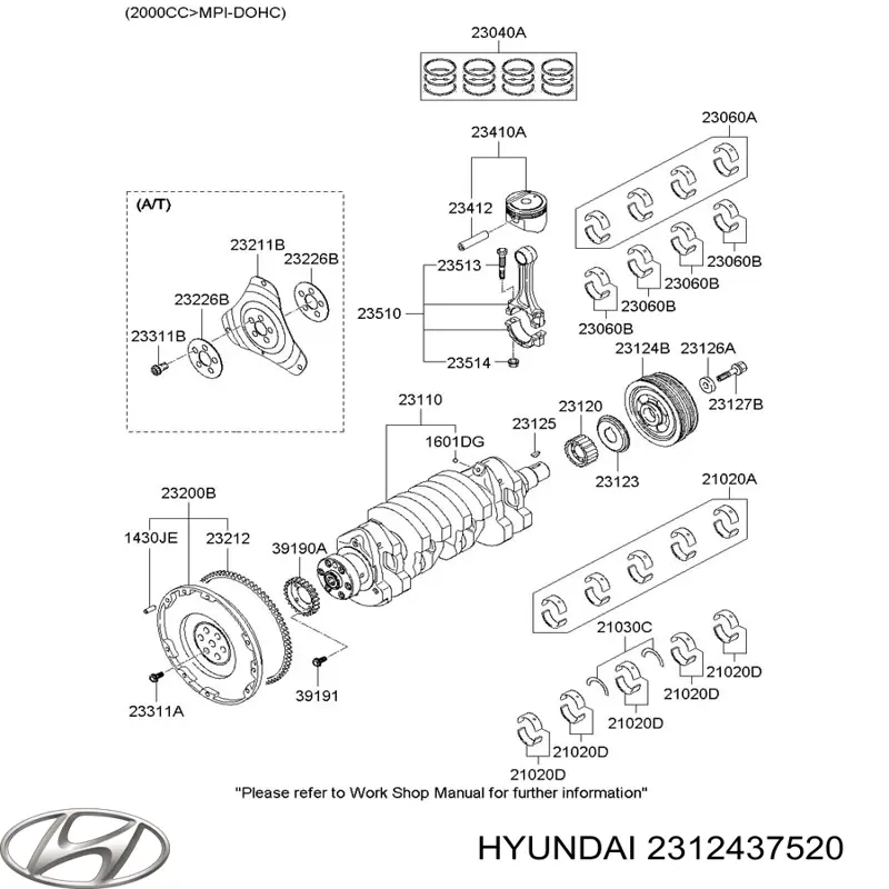 Купити 2312437520 Hyundai/Kia Шків колінчастого вала
