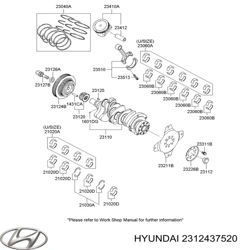 Шків колінвала 2312437520 Hyundai/Kia