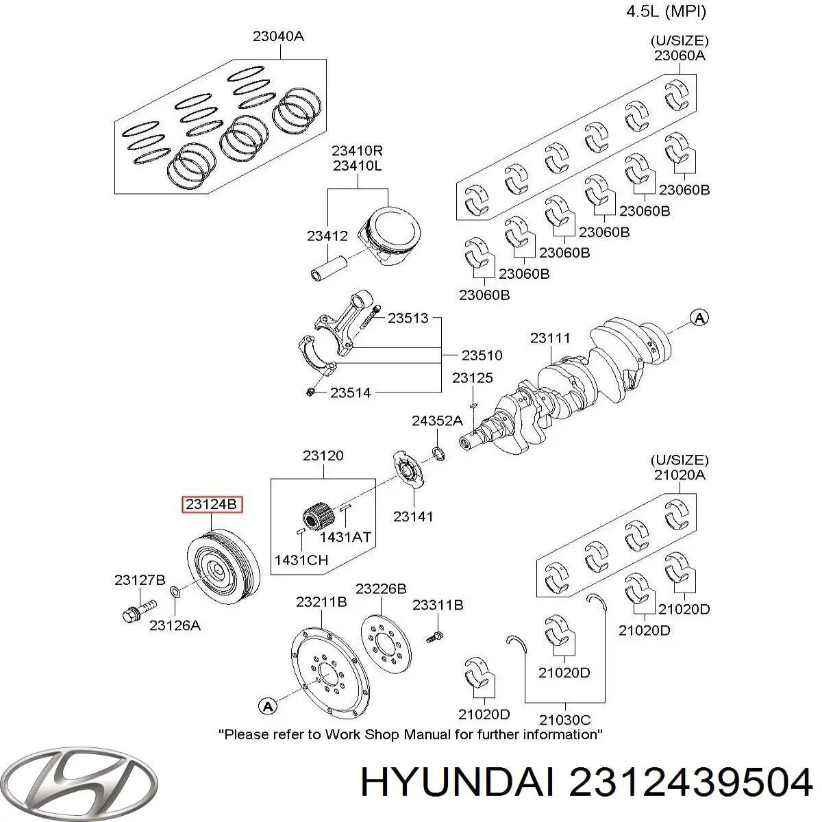 Купити 2312439504 Hyundai/Kia Шків колінчастого вала