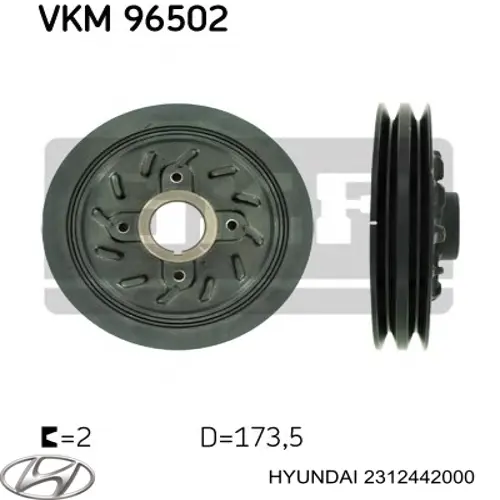 Шків колінвала 2312442000 Hyundai/Kia