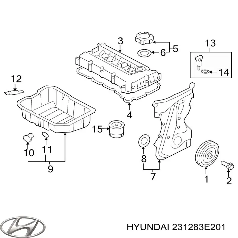 Болт колінвалу Hyundai/Kia 231283E201 ціна, від 12.82 USD