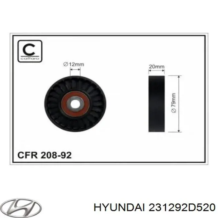 231292D520 Hyundai/Kia ролик натягувача приводного ременя