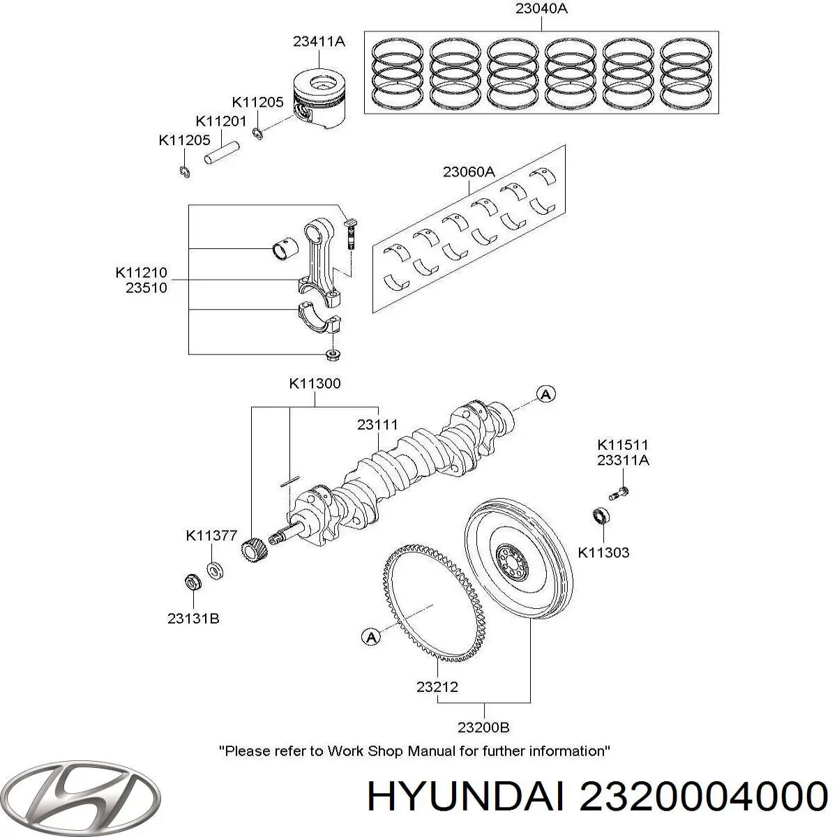2320004000 Hyundai/Kia маховик двигуна