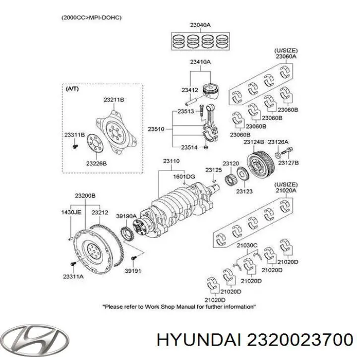 2320023700 Hyundai/Kia маховик двигуна