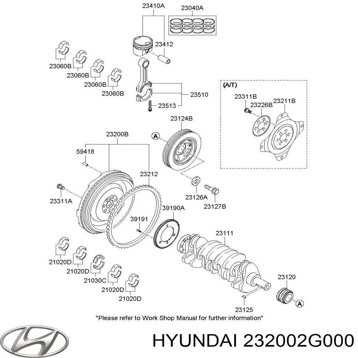 232002G000 Hyundai/Kia Демпферний маховик