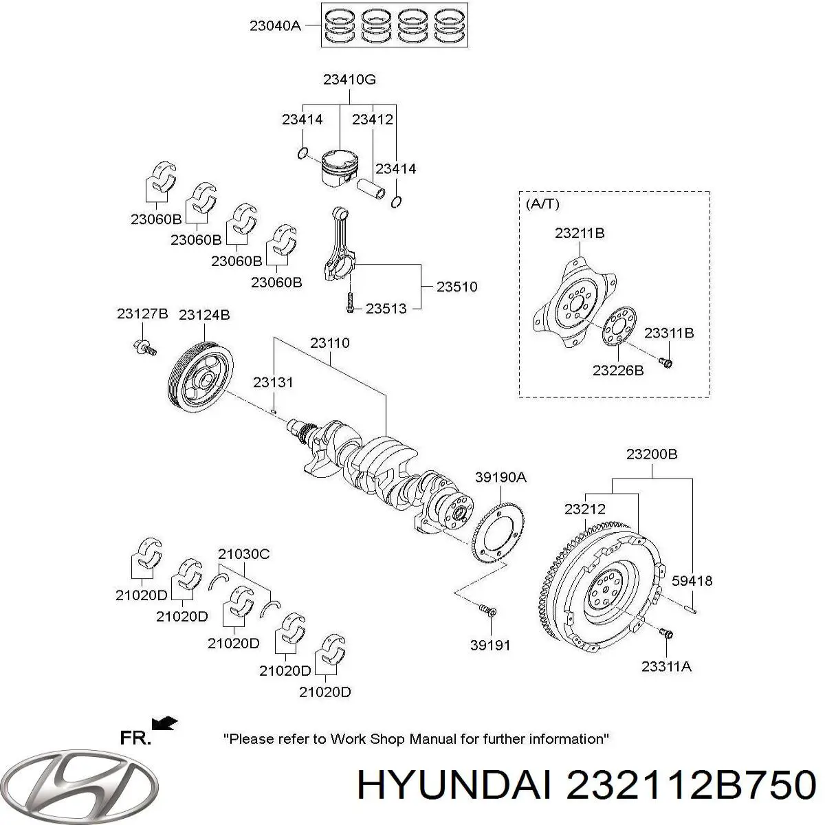 232112B750 Hyundai/Kia Демпферний маховик