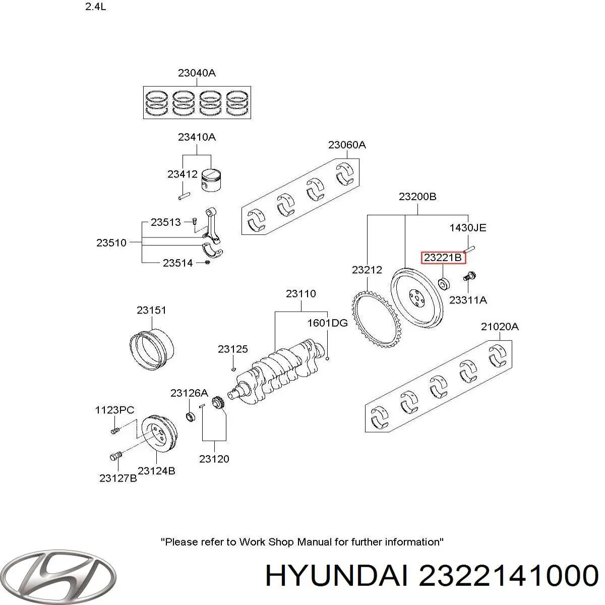 Підшипник генератора 2322141000 Hyundai/Kia