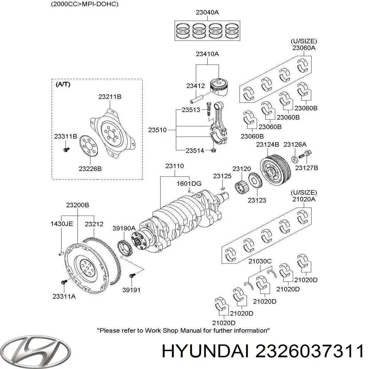 Маховик зчеплення Hyundai/Kia 2326037310