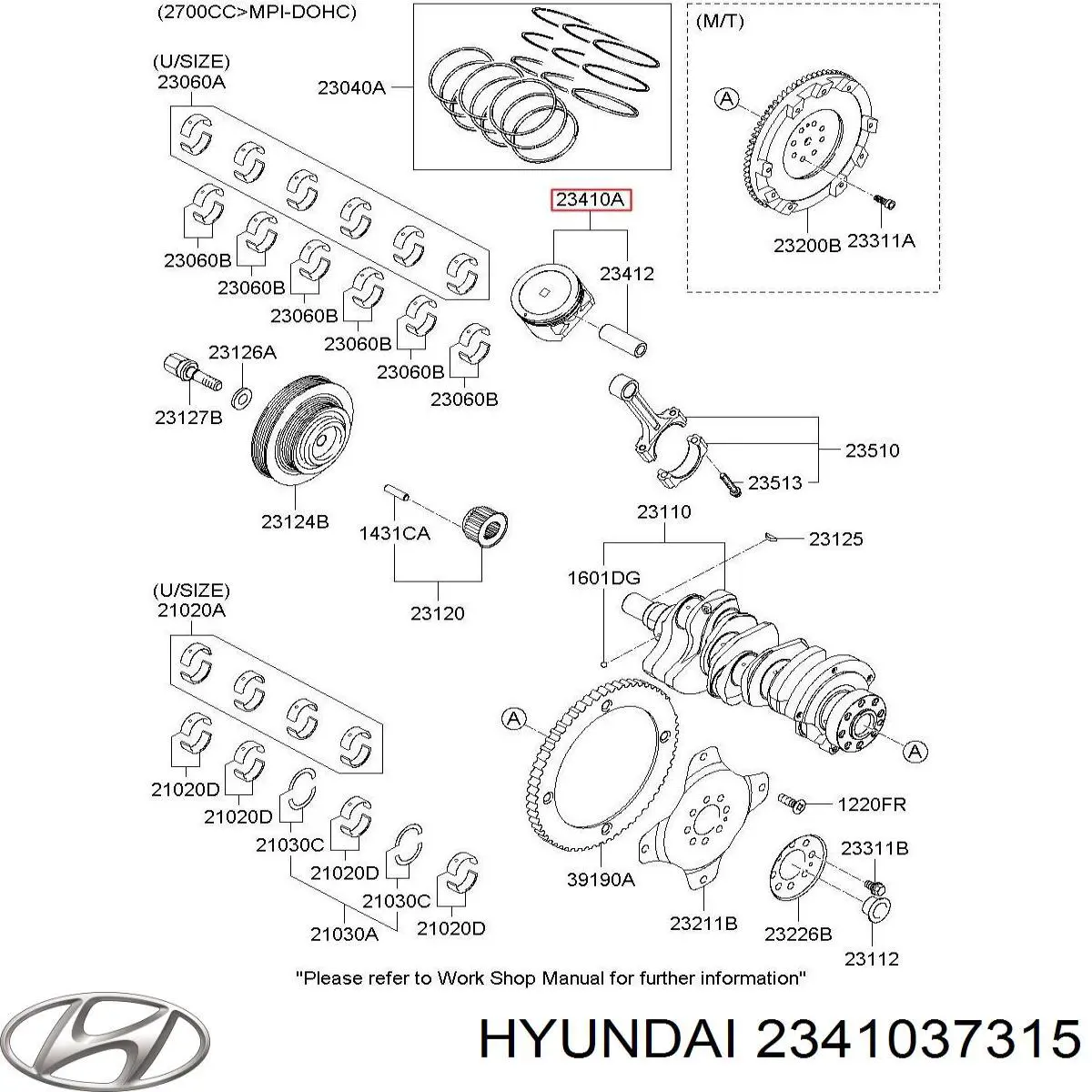 Поршень двигуна без кілець Hyundai/Kia 2341037310 ціна, від 38.01 USD