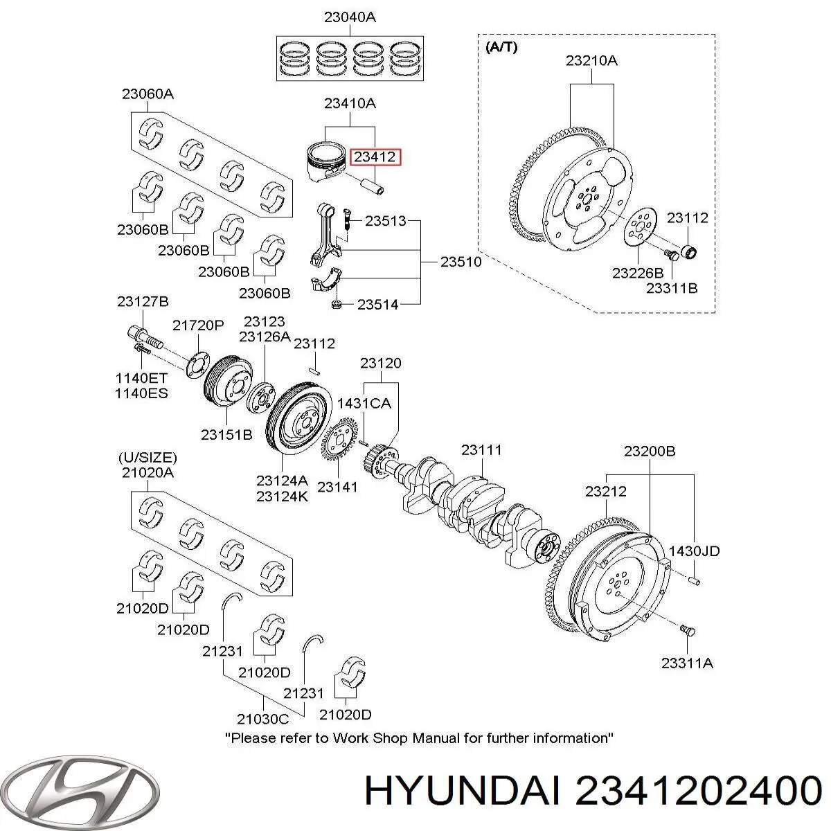 Палець поршня двигуна Hyundai/Kia 2341202400 ціна, від 2.79 USD