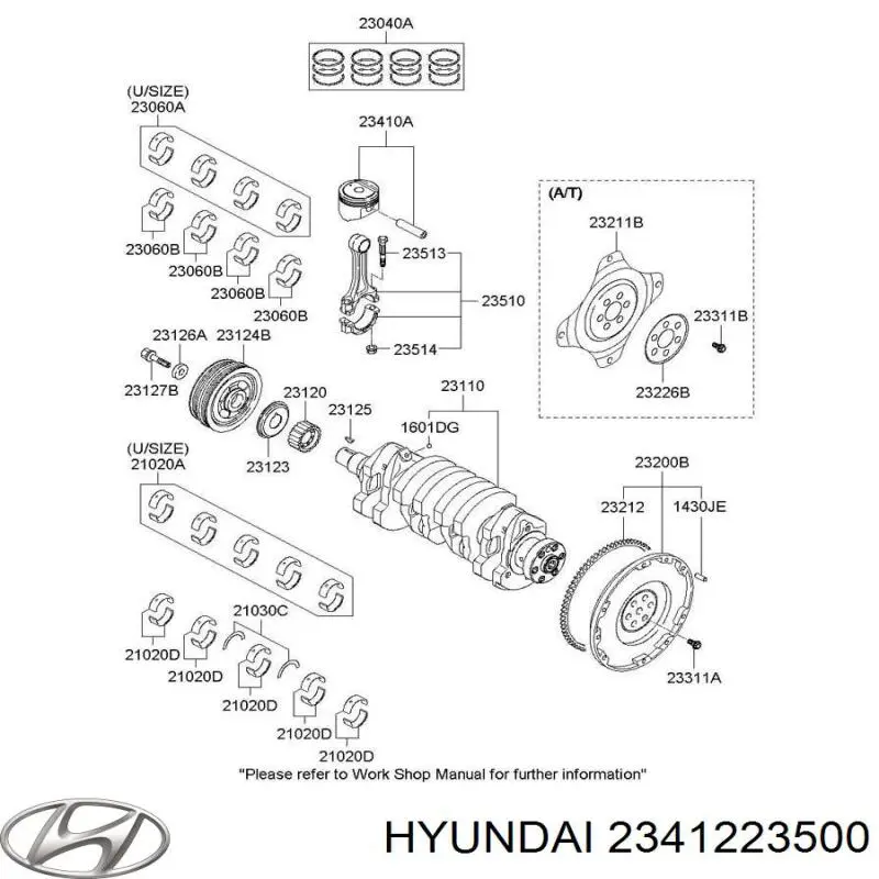 Палець поршня двигуна Hyundai/Kia 2341223500 ціна, від 8.91 USD