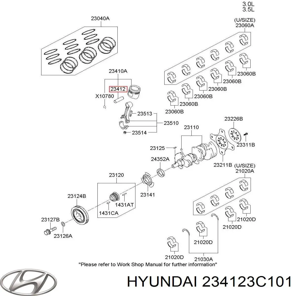 Палець поршня двигуна Hyundai/Kia 234123C101 ціна, від 6.69 USD