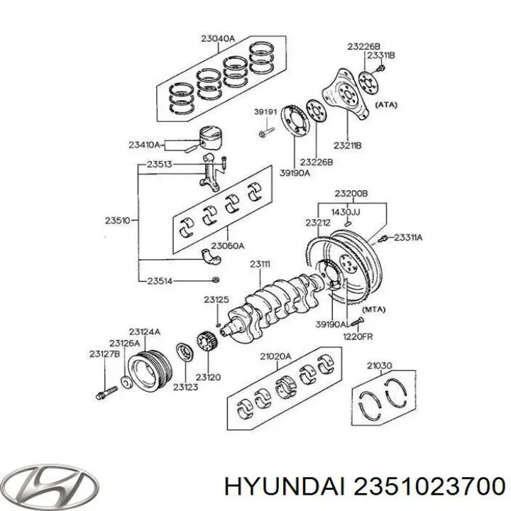 Купити 2351023700 Hyundai/Kia Шатун поршня двигуна