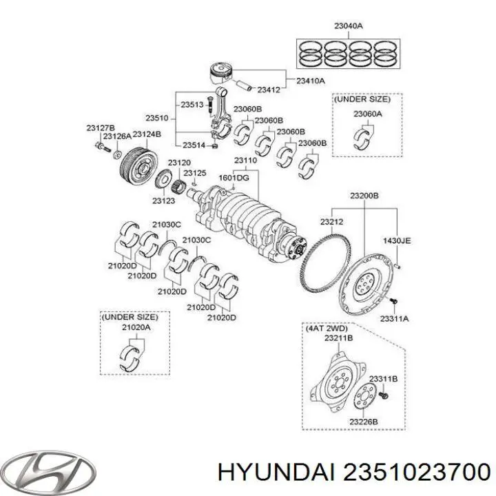 2351023710 Hyundai/Kia шатун поршня двигуна