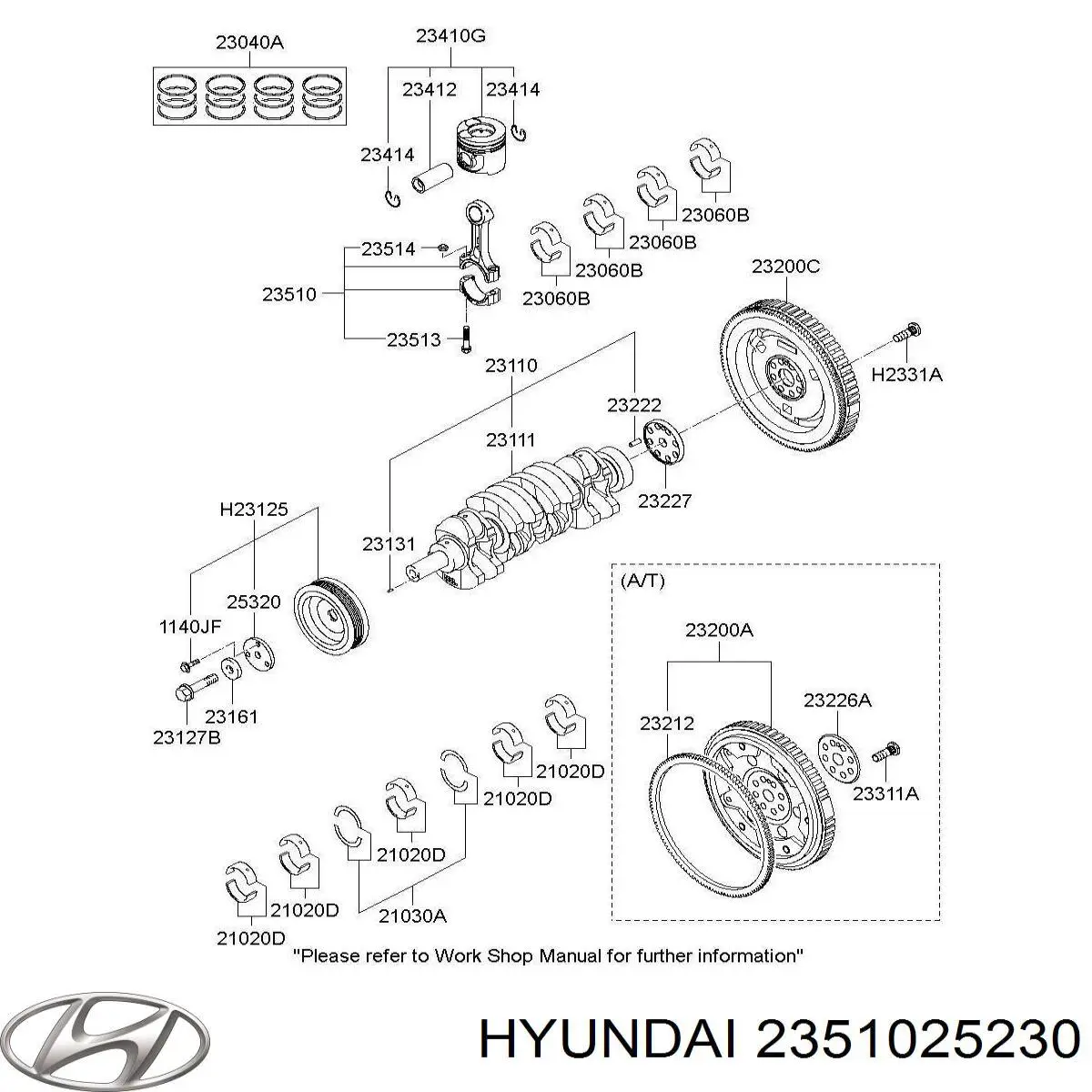 2351025230 Hyundai/Kia шатун поршня двигуна