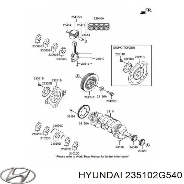 235102G540 Hyundai/Kia шатун поршня двигуна
