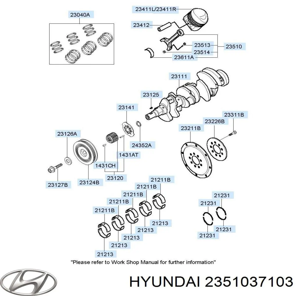 2351037103 Hyundai/Kia шатун поршня двигуна