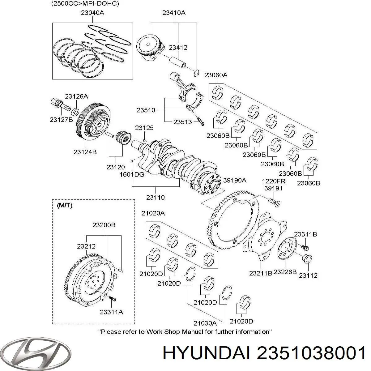 Шатун поршня двигуна Hyundai/Kia 2351038011 ціна, від 38.23 USD