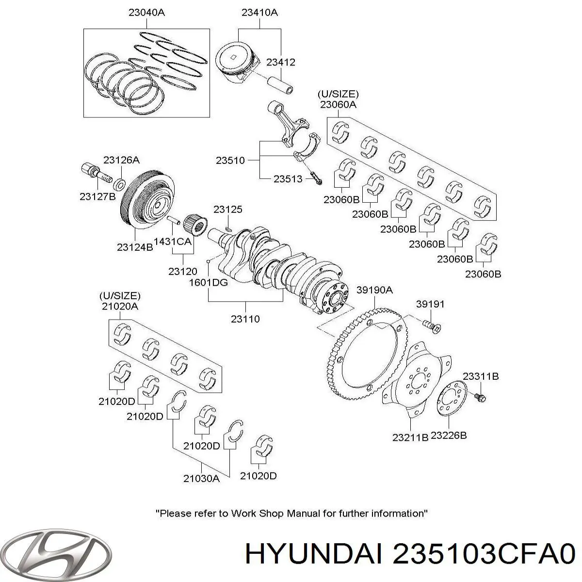 Купити 235103CFA1 Hyundai/Kia Шатун поршня двигуна