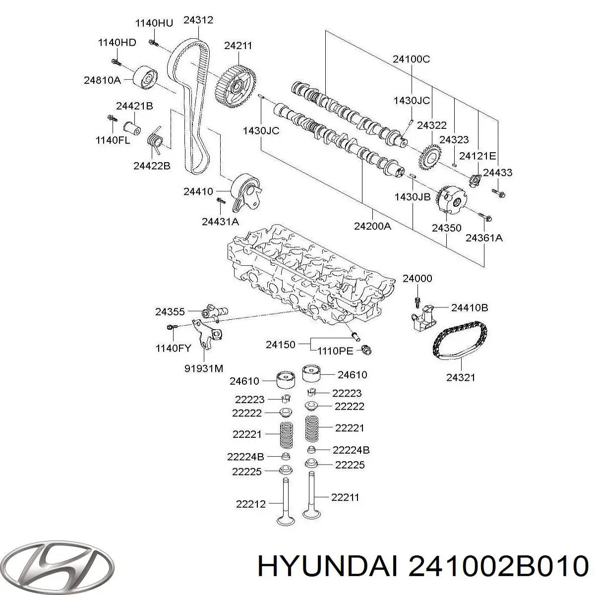 Шток двигуна, впускний Hyundai/Kia 241002B010 ціна, від 74.18 USD