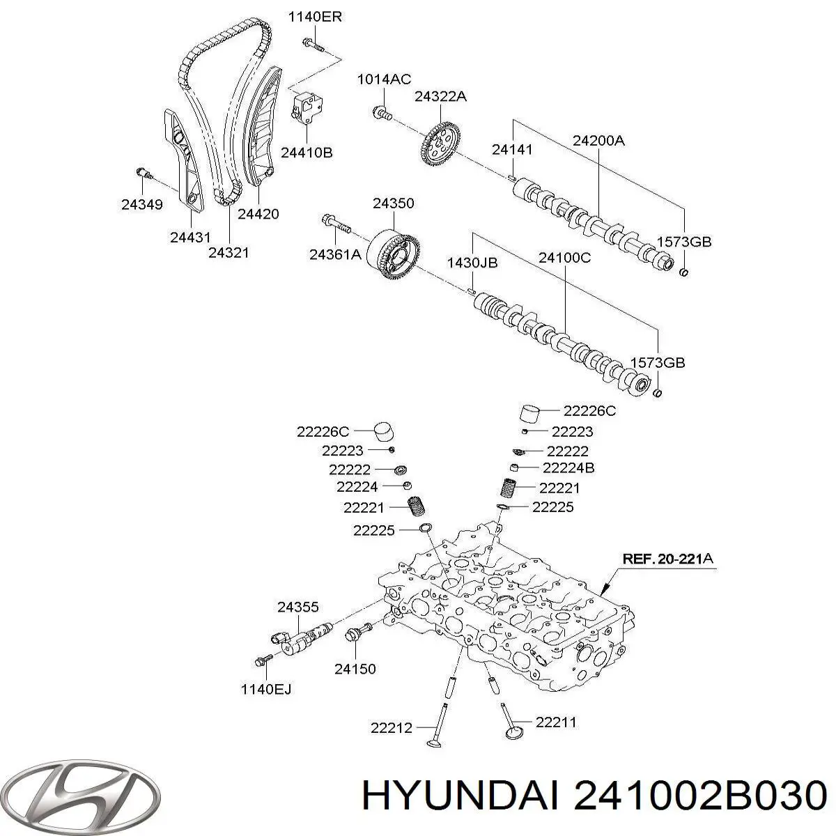 241002B030 Hyundai/Kia розподільний вал двигуна впускний