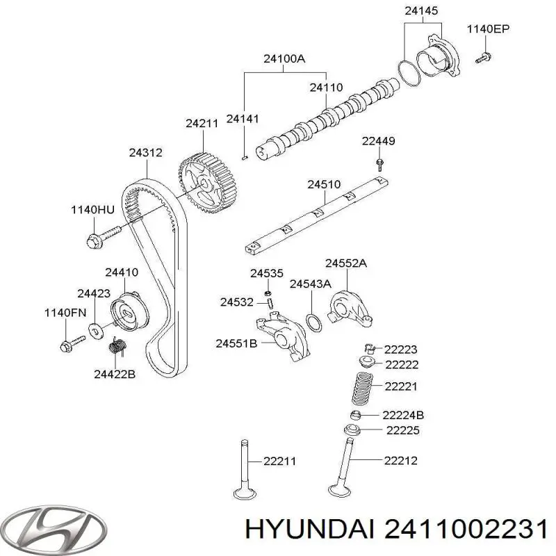 2411002231 Hyundai/Kia Вал розподільний