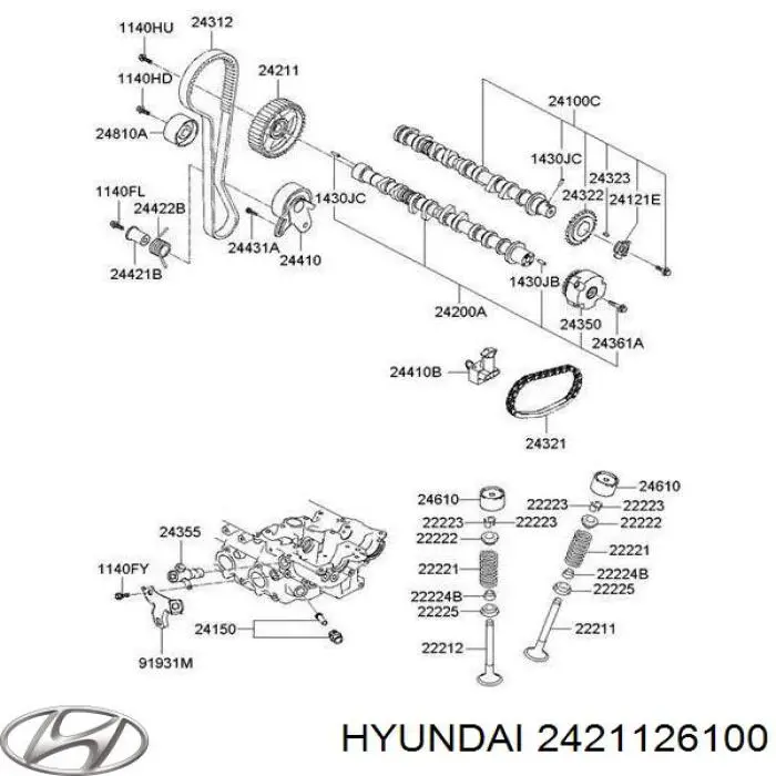 2421126100 Hyundai/Kia зірка-шестерня приводу розподілвала двигуна