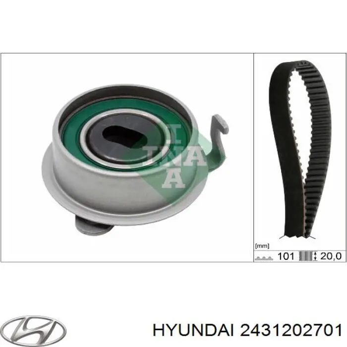 Зубчастий ремінь Hyundai/Kia 2431202701 ціна, від 11.40 USD
