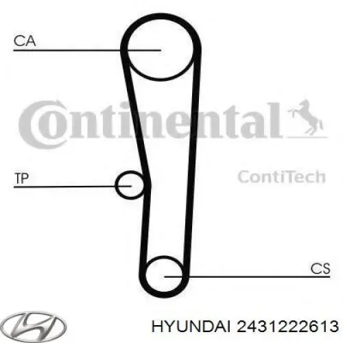 Купити 2431222613 Hyundai/Kia Ремінь газорозподільного механізму