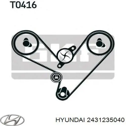 Зубчастий ремінь Hyundai/Kia 2431235040 ціна, від 22.87 USD