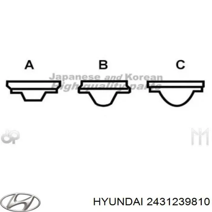 Зубчастий ремінь Hyundai/Kia 2431239810 ціна, від 39.51 USD